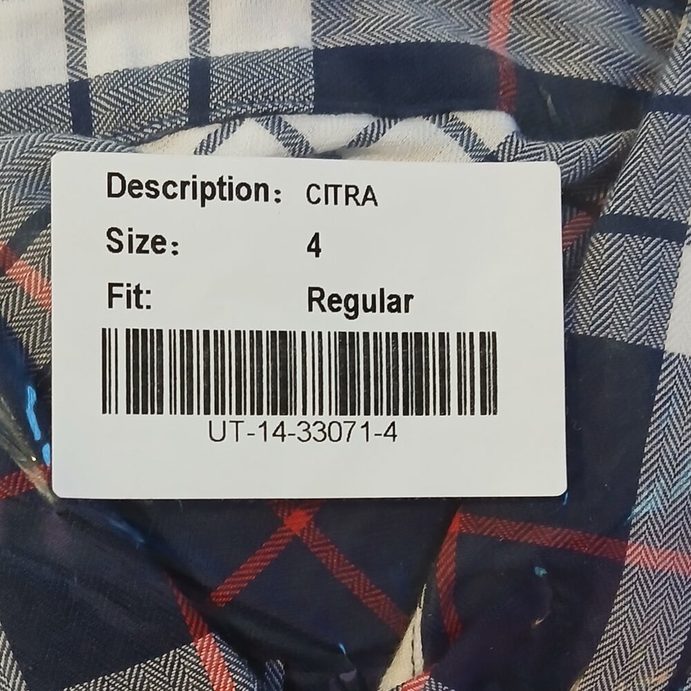 Untuckit Citra  Women's Plaid Long Sleeve Button Down Shirt SZ 4 NWOT - Picture 5 of 8